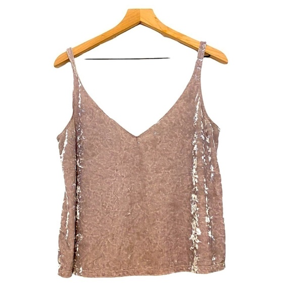 H&M velvet spaghetti strap crop top size medium. Lavender color - Picture 1 of 4